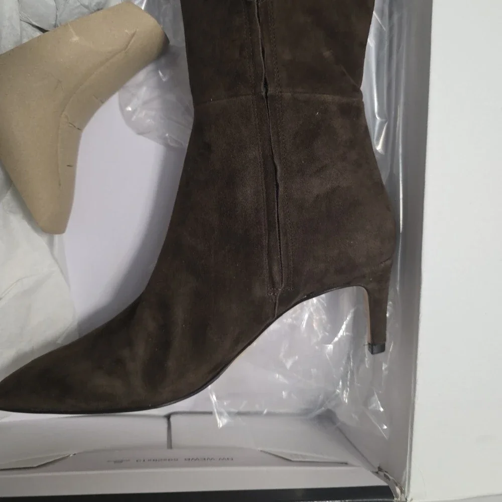 Nine West Women's Dark Brown Suede Over-the-Knee Boots Nine West Caddy Boo  8.5m